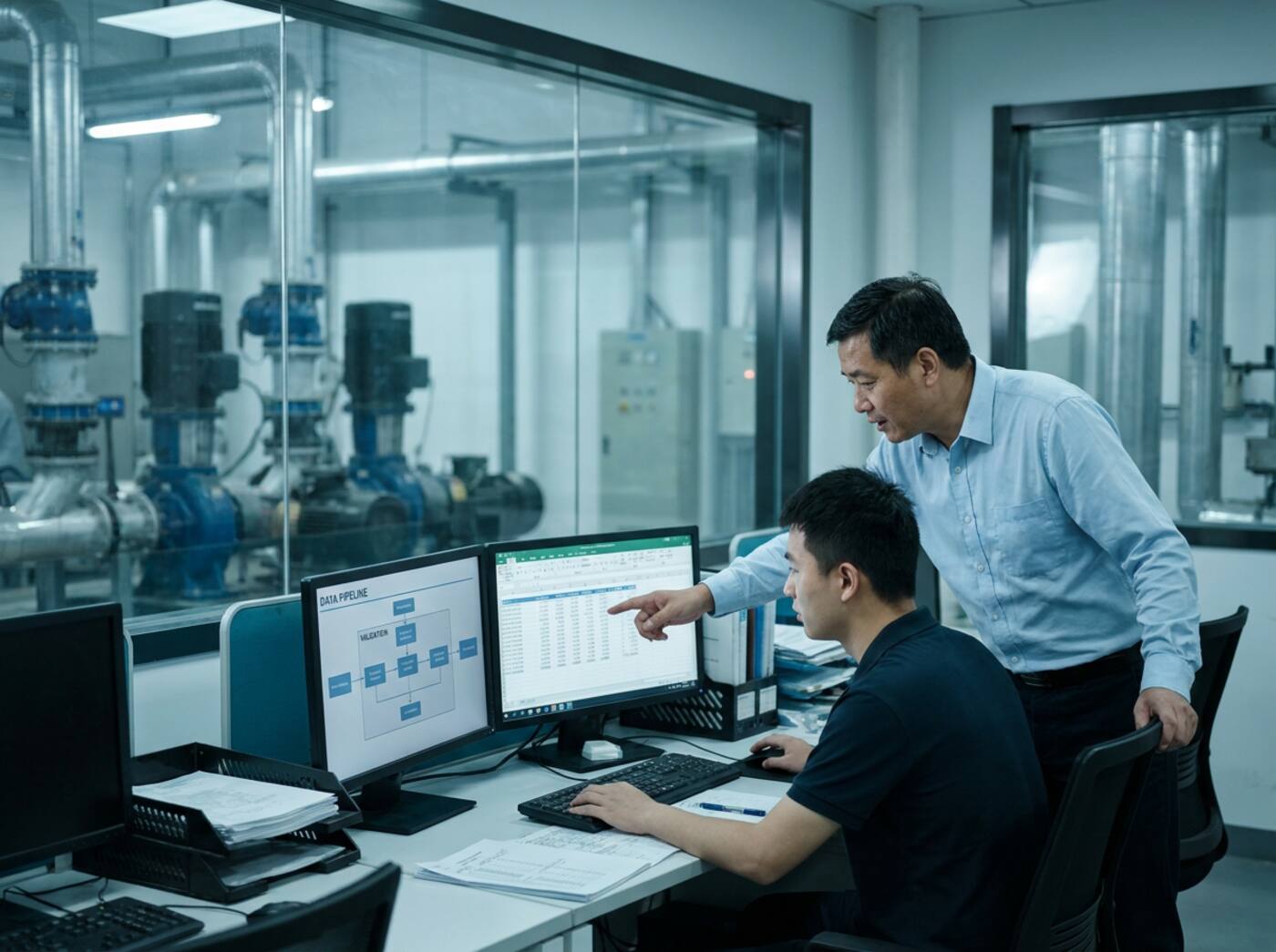 FDE 服务：前置部署工程师与设施负责人在现场核对数据管线